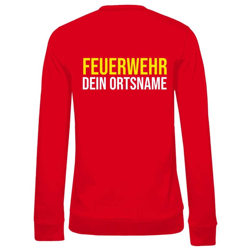 Damen Sweatshirt - Feuerwehr Schriftzug (Personalisierbar)