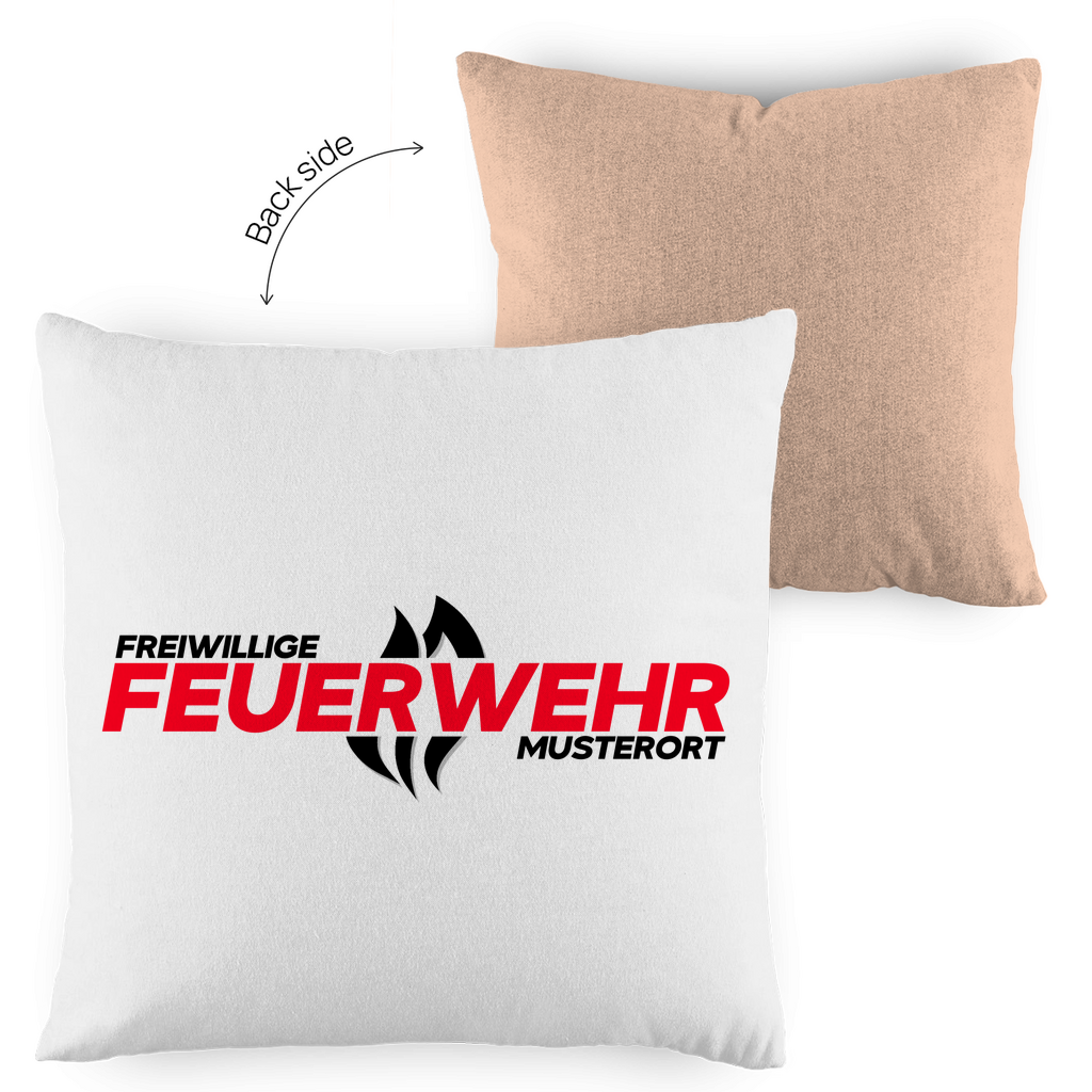 Kopfkissen zweifarbig - Flamme Freiwillige Feuerwehr Rot [Personalisierbar]