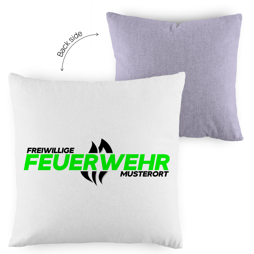 Kopfkissen zweifarbig - Flamme Freiwillige Feuerwehr Grün [Personalisierbar]