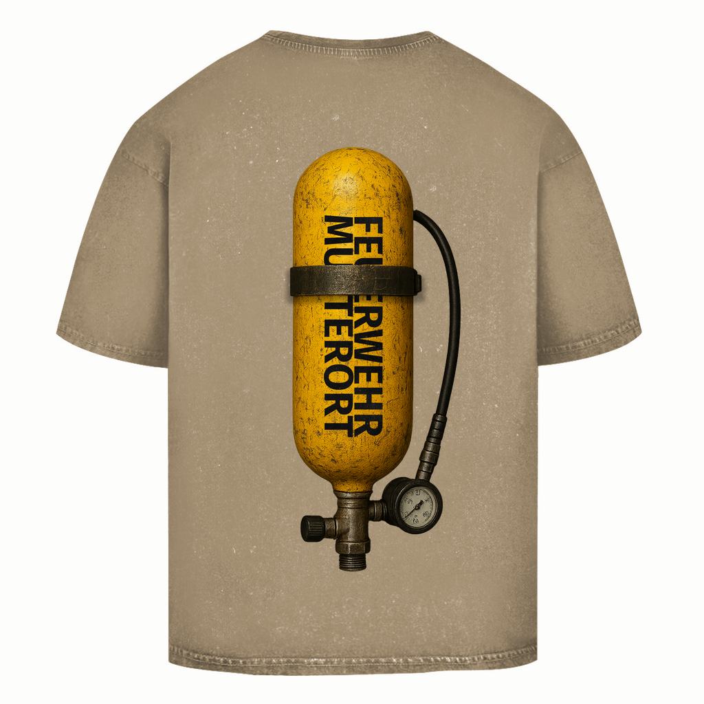 Oversize Washed T-Shirt - AGT Feuerwehr [Personalisierbar]