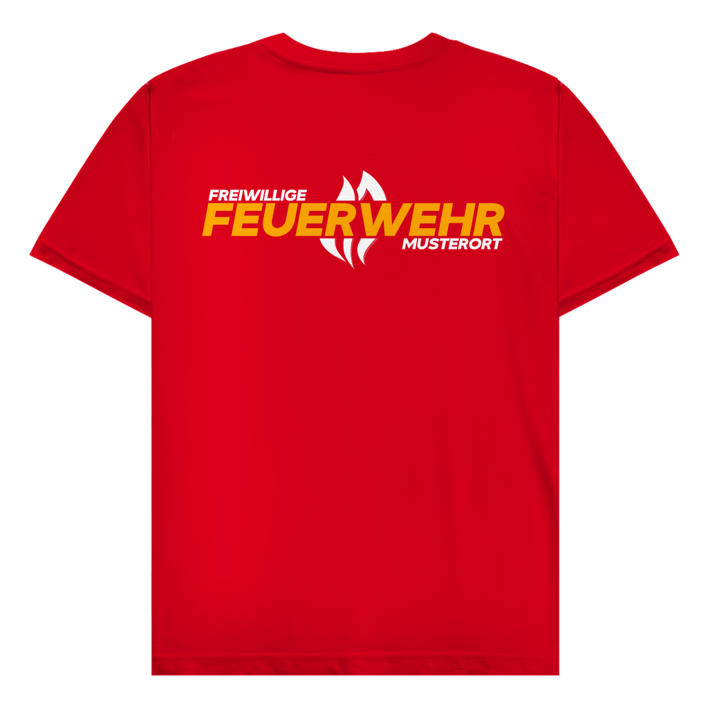 Herren T-Shirt - Flamme Freiwillige Feuerwehr Gelb [Personalisierbar]