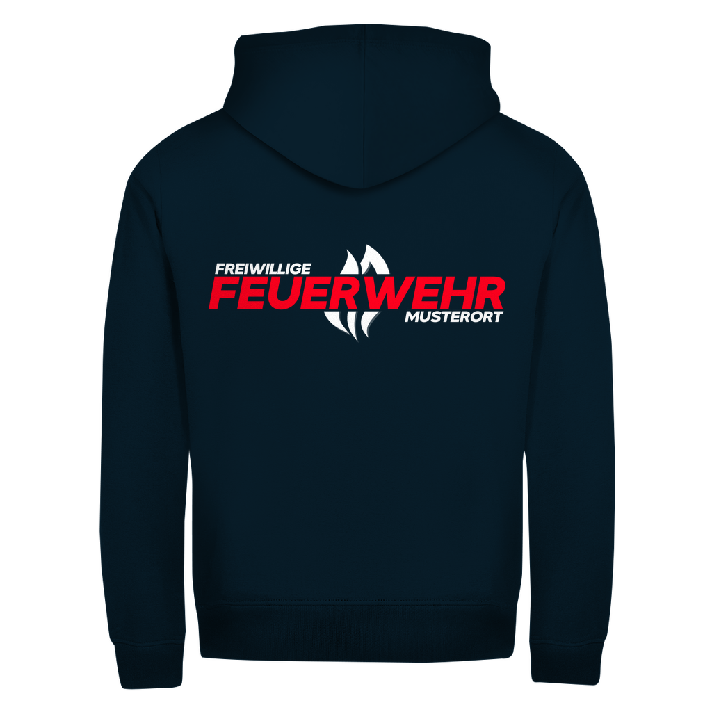 Unisex Zipper Hoodie - Flamme Freiwillige Feuerwehr Rot [Personalisierbar]
