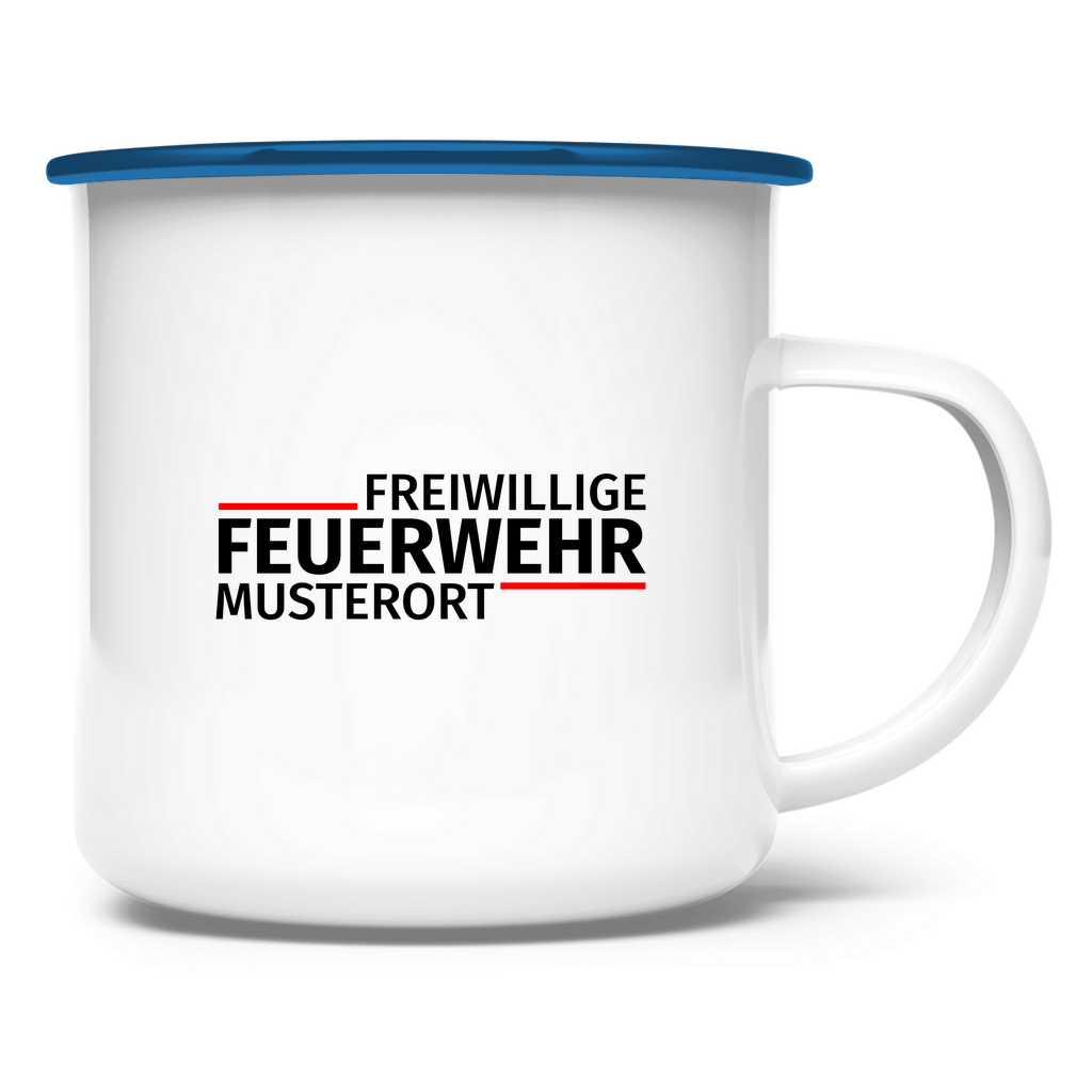 Emaille Tasse - Modern Freiwillige Feuerwehr [Personalisierbar]