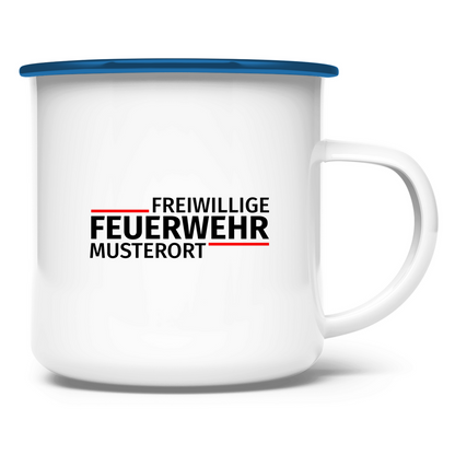 Emaille Tasse - Modern Freiwillige Feuerwehr [Personalisierbar]