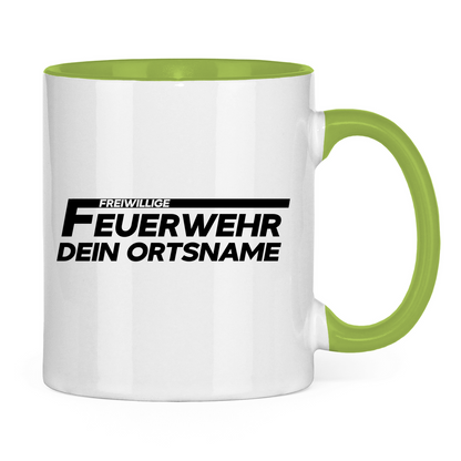 Tasse zweifarbig - Freiwillige Feuerwehr (Personalisierbar)
