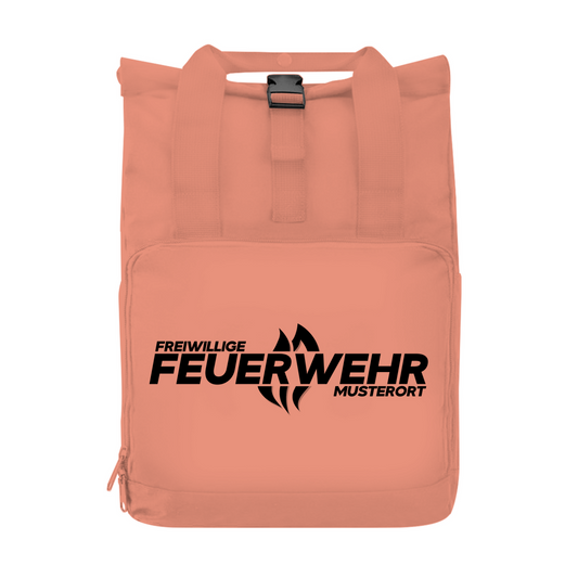 Rucksack mit Seitentasche - Flamme Freiwillige Feuerwehr Schwarz [Personalisierbar]