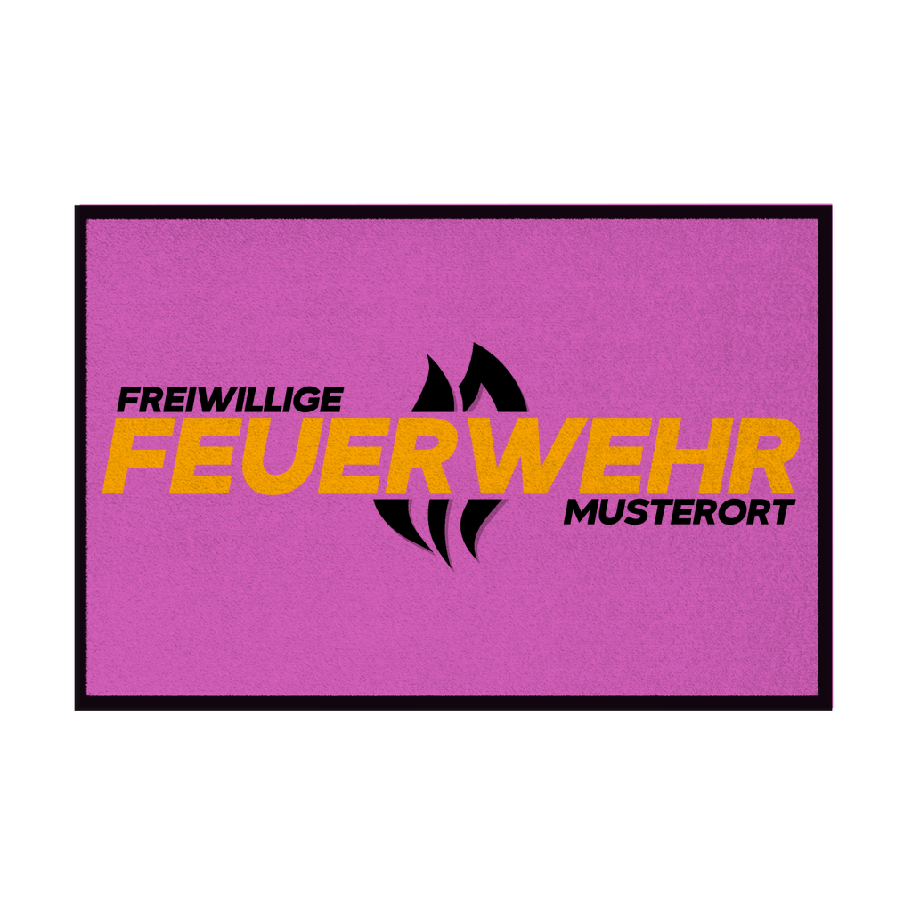 Fußmatte - Flamme Freiwillige Feuerwehr Gelb [Personalisierbar]