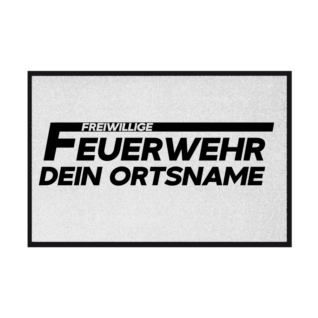 Fußmatte mit Gummirand - Freiwillige Feuerwehr Weiß (Personalisierbar)