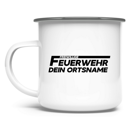 Emaille Tasse - Freiwillige Feuerwehr (Personalisierbar)