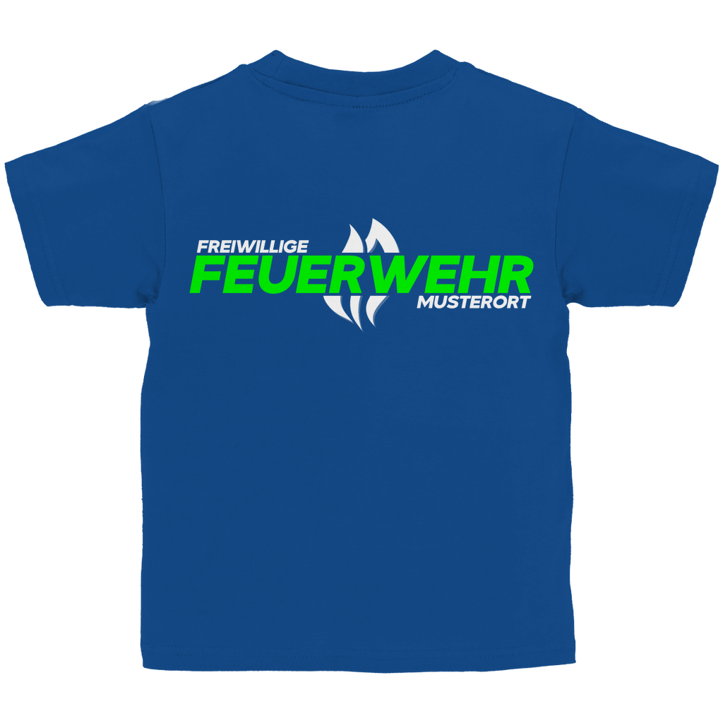 Kinder T-Shirt - Flamme Freiwillige Feuerwehr Grün [Personalisierbar]