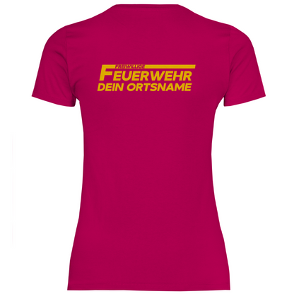 Damen T-Shirt - Freiwillige Feuerwehr Gelb (Personalisierbar)