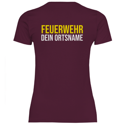Damen T-Shirt - Feuerwehr Schriftzug (Personalisierbar)