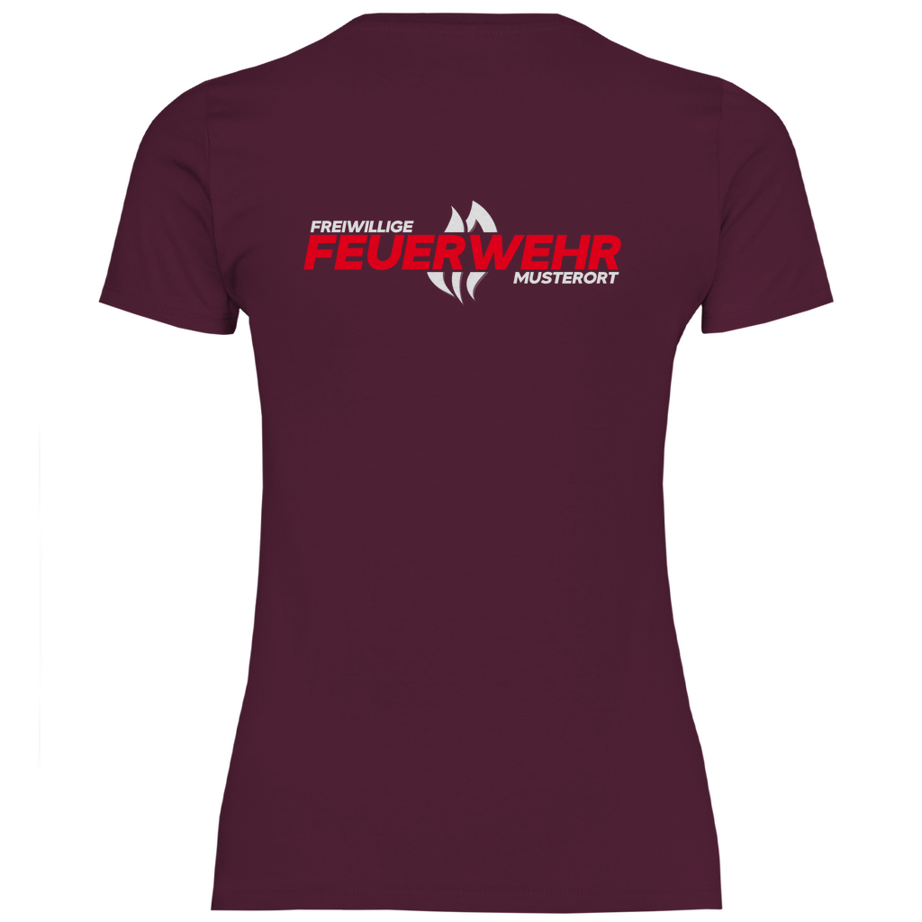 Damen T-Shirt - Flamme Freiwillige Feuerwehr Rot [Personalisierbar]