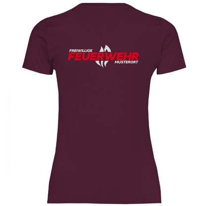 Damen T-Shirt - Flamme Freiwillige Feuerwehr Rot [Personalisierbar]