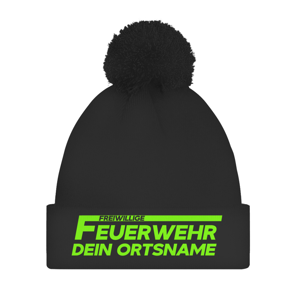 Bommelmütze - Freiwillige Feuerwehr Grün [Personalisierbar]