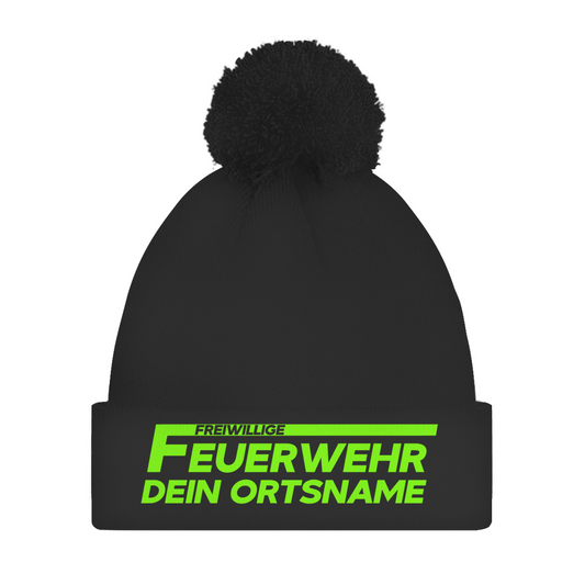 Bommelmütze - Freiwillige Feuerwehr Grün [Personalisierbar]