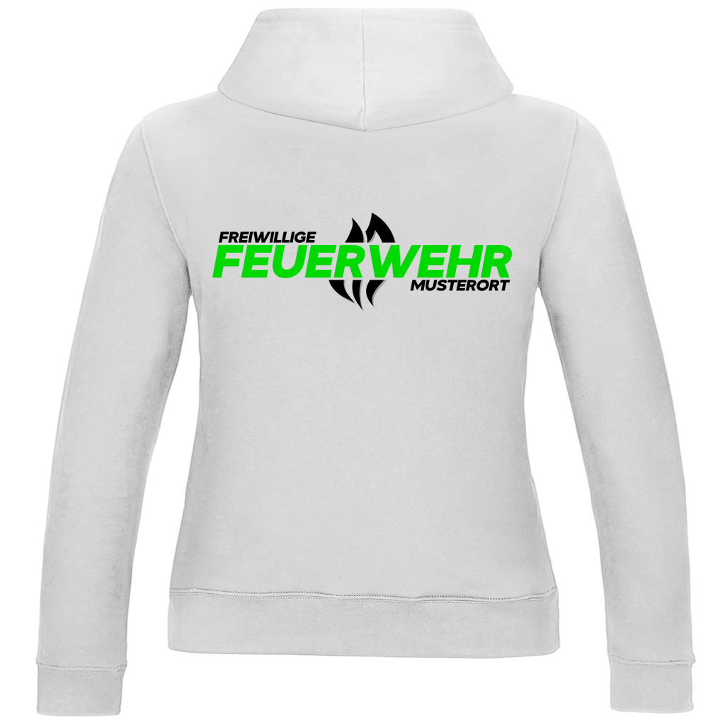 Damen Hoodie - Flamme Freiwillige Feuerwehr Grün [Personalisierbar]