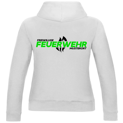 Damen Hoodie - Flamme Freiwillige Feuerwehr Grün [Personalisierbar]
