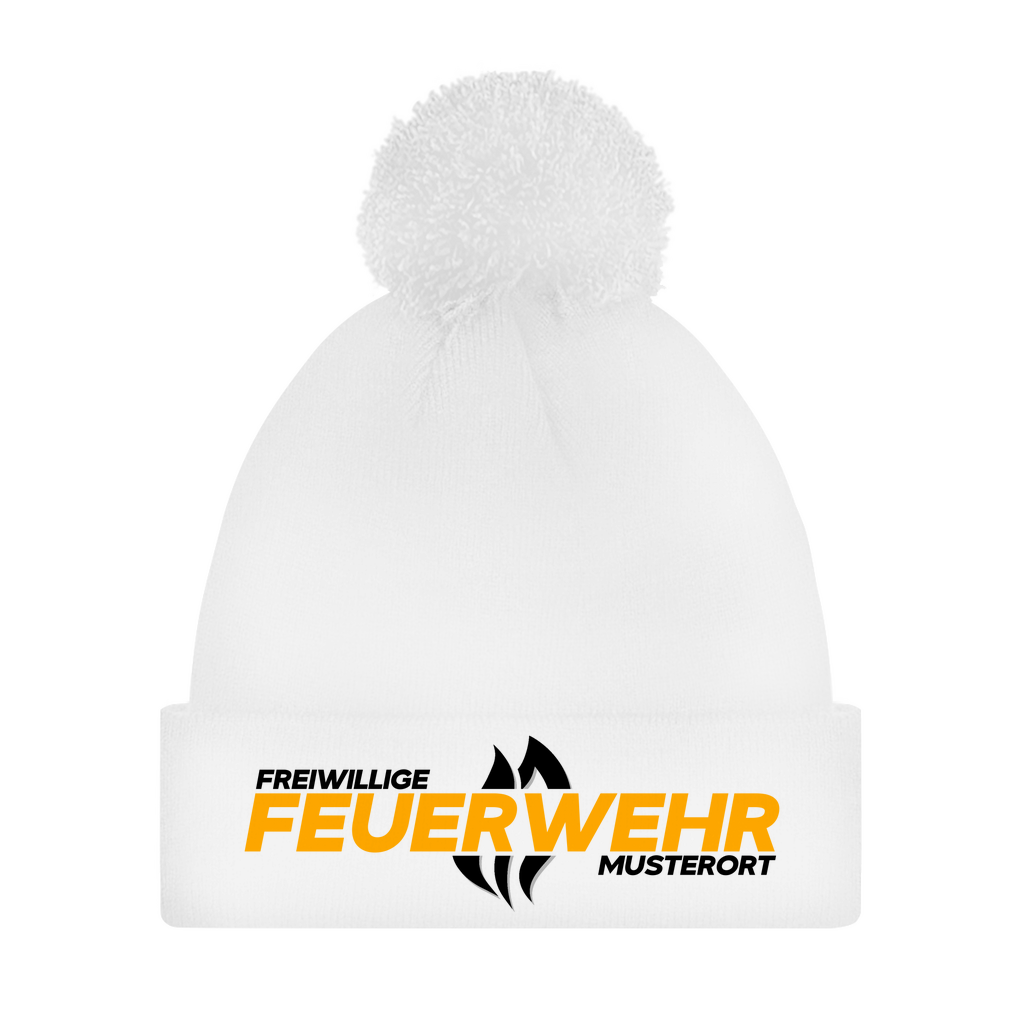 Bommelmütze - Flamme Freiwillige Feuerwehr Gelb [Personalisierbar]