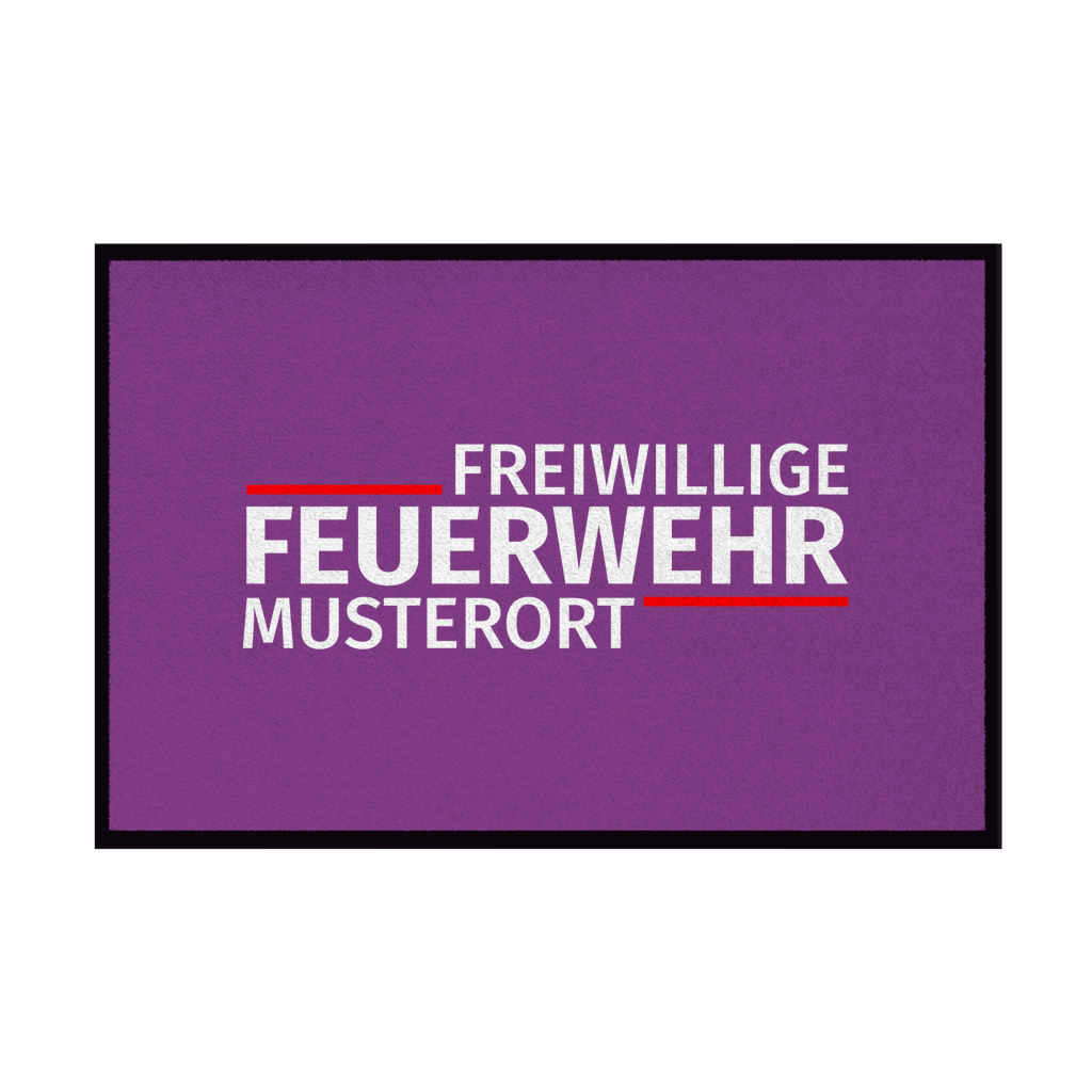 Fußmatte mit Gummirand - Modern Freiwillige Feuerwehr (Personalisierbar)