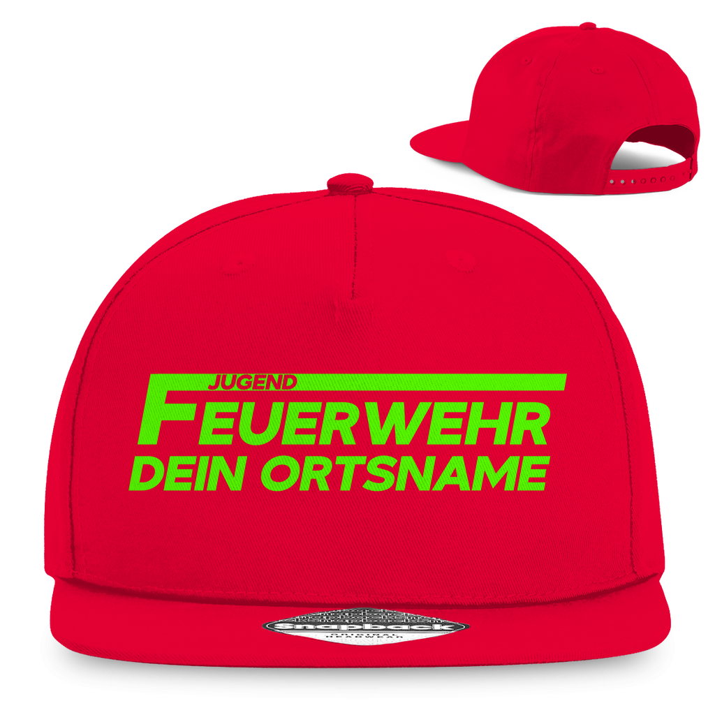 Snapback Rapper Cap - Jugendfeuerwehr Grün [Personalisierbar]
