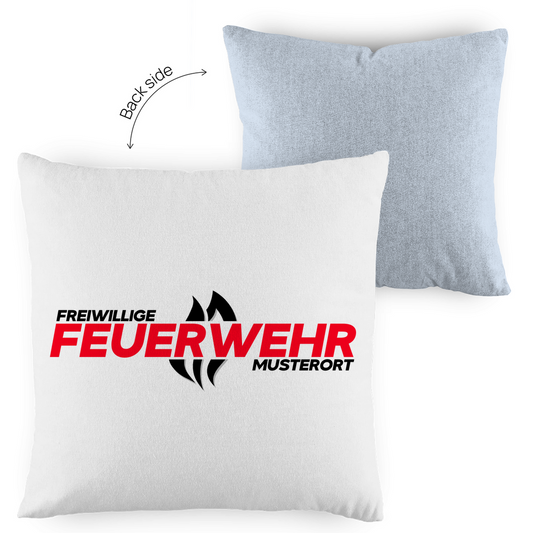 Kopfkissen zweifarbig - Flamme Freiwillige Feuerwehr Rot [Personalisierbar]