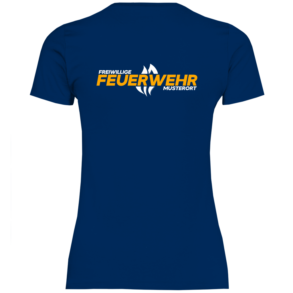 Damen T-Shirt - Flamme Freiwillige Feuerwehr Gelb [Personalisierbar]