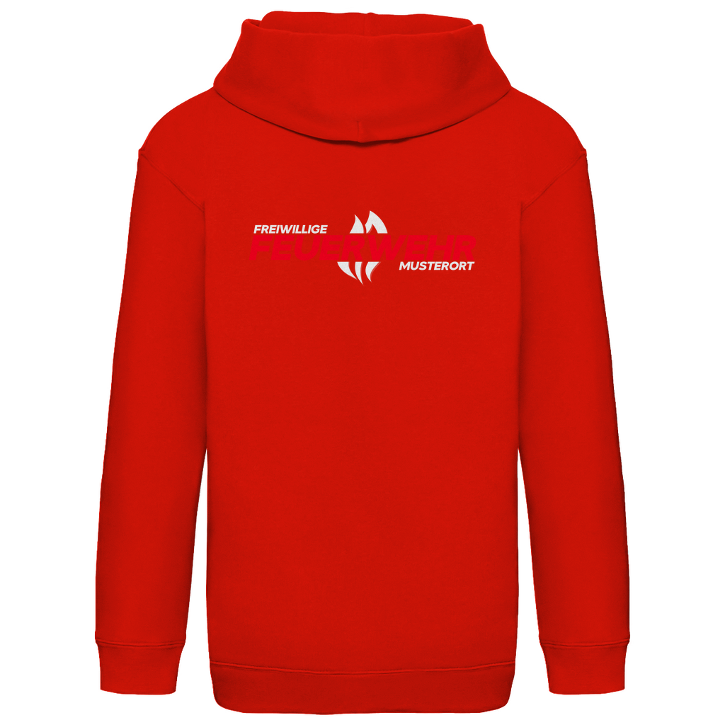Kinder Hoodie - Flamme Freiwillige Feuerwehr Rot [Personalisierbar]