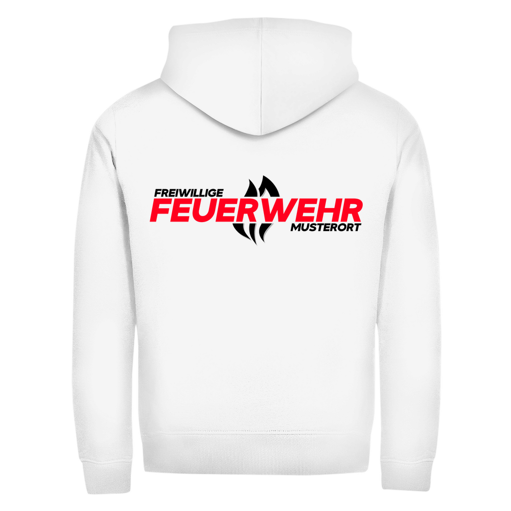 Unisex Zipper Hoodie - Flamme Freiwillige Feuerwehr Rot [Personalisierbar]
