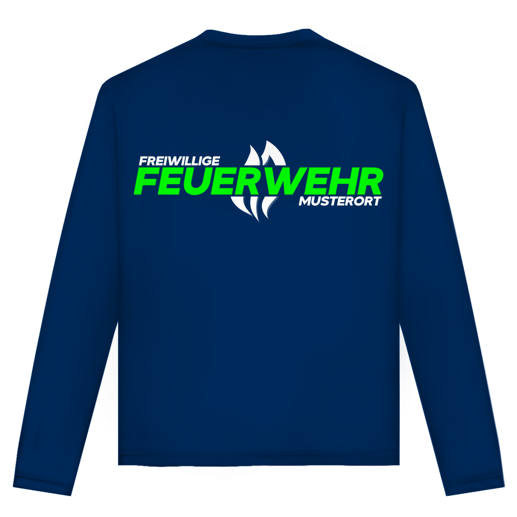 Unisex Langarmshirt - Flamme Freiwillige Feuerwehr Grün [Personalisierbar]