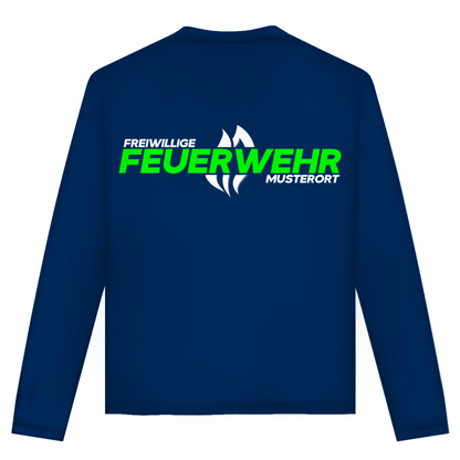 Unisex Langarmshirt - Flamme Freiwillige Feuerwehr Grün [Personalisierbar]