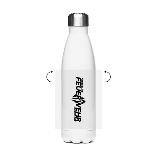 Edelstahl-Thermoflasche - Flamme Freiwillige Feuerwehr Schwarz [Personalisierbar]