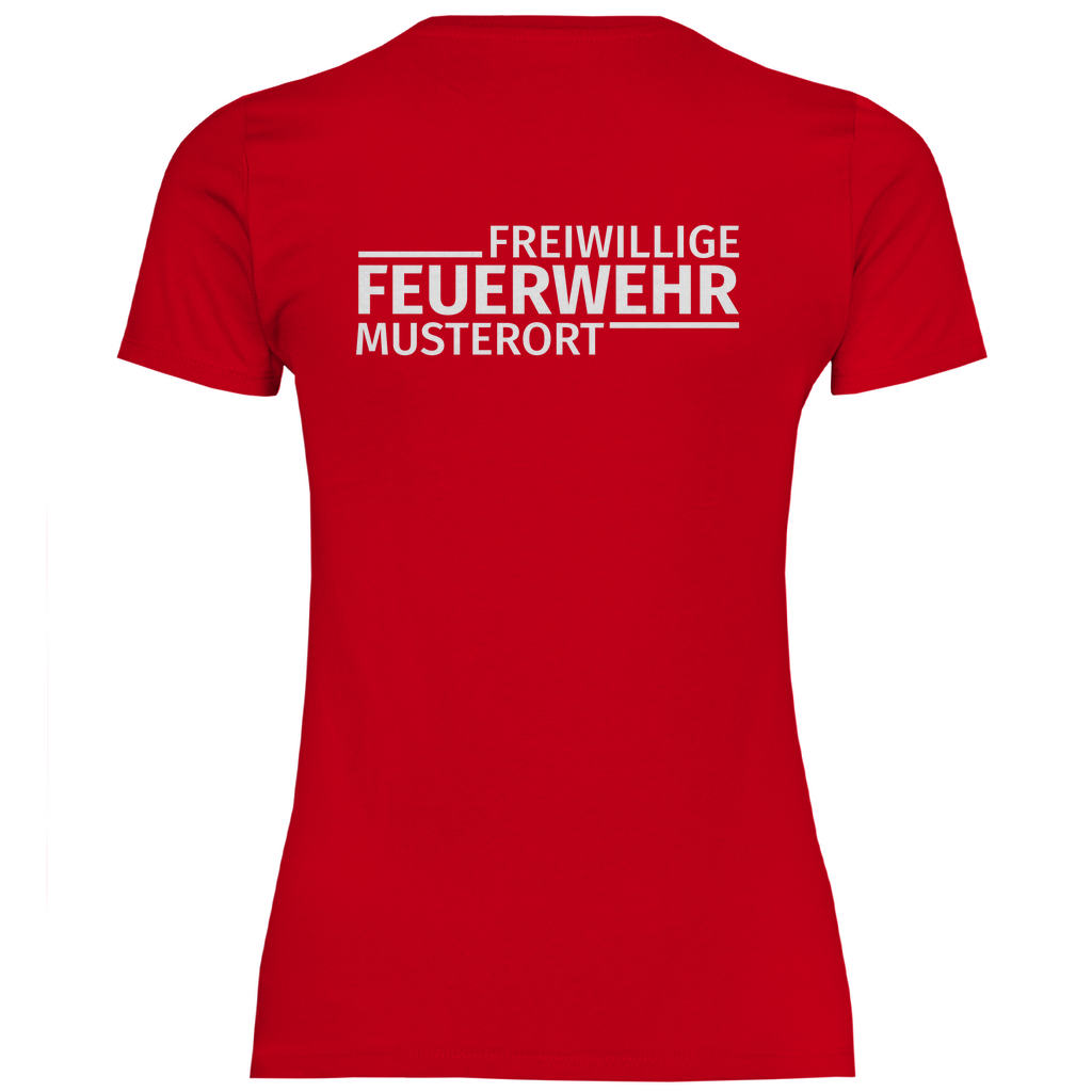 Damen T-Shirt - Modern Freiwillige Feuerwehr (Personalisierbar)