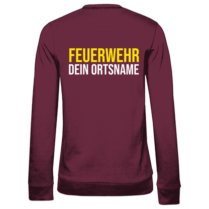 Damen Sweatshirt - Feuerwehr Schriftzug (Personalisierbar)