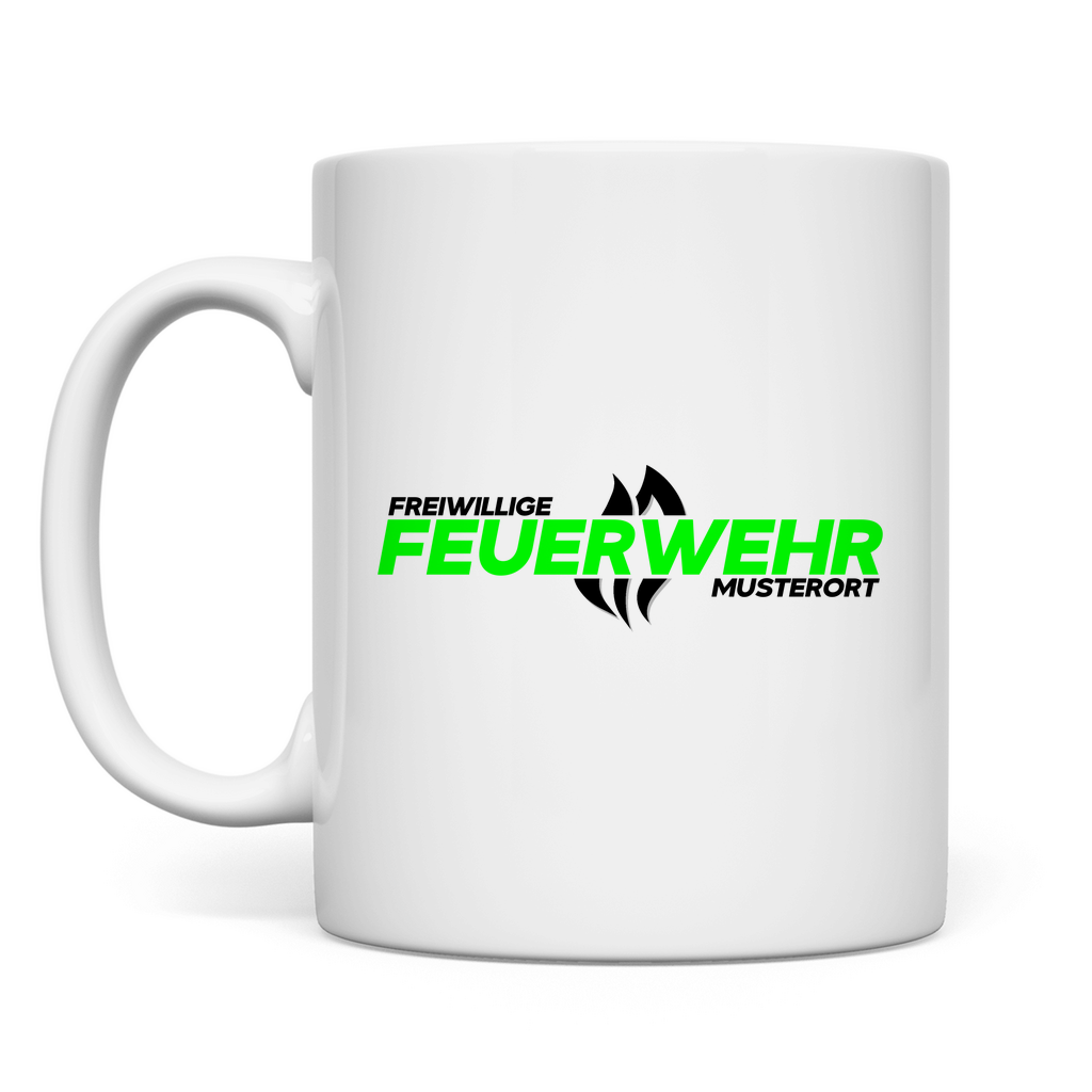 Tasse - Flamme Freiwillige Feuerwehr Grün [Personalisierbar]