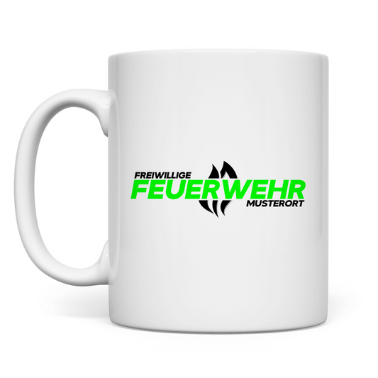 Tasse - Flamme Freiwillige Feuerwehr Grün [Personalisierbar]
