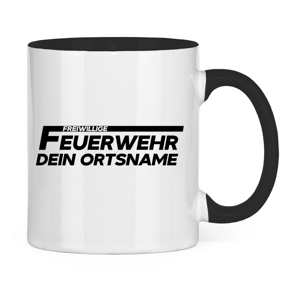 Tasse zweifarbig - Freiwillige Feuerwehr (Personalisierbar)