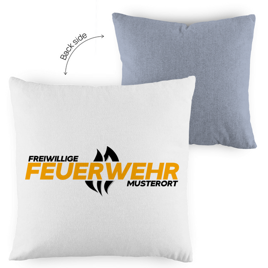 Kopfkissen zweifarbig - Flamme Freiwillige Feuerwehr Gelb [Personalisierbar]