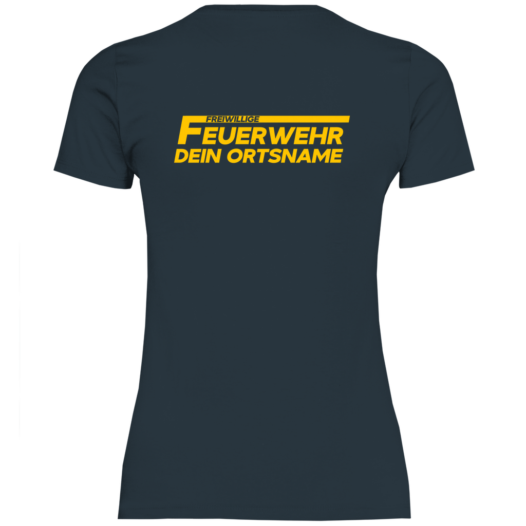 Damen T-Shirt - Freiwillige Feuerwehr Gelb (Personalisierbar)