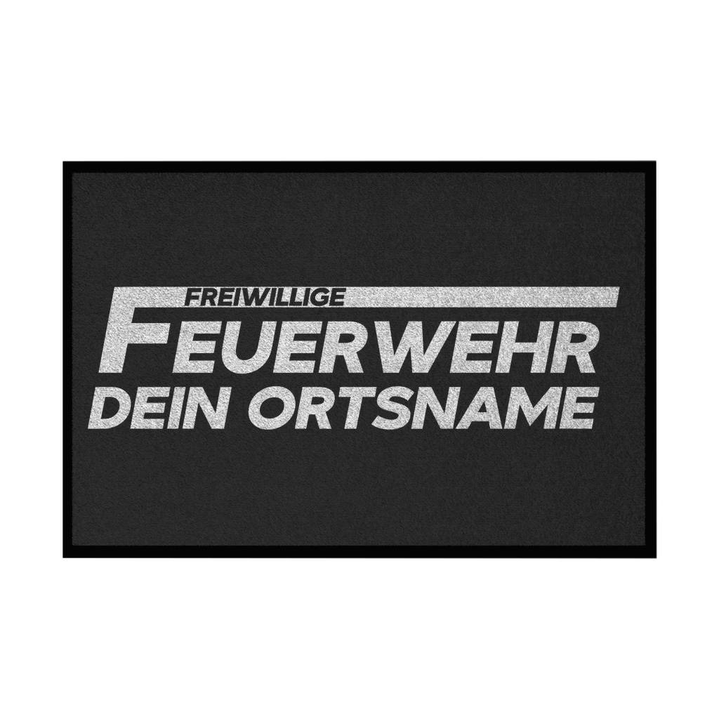 Fußmatte mit Gummirand - Freiwillige Feuerwehr Weiß (Personalisierbar)