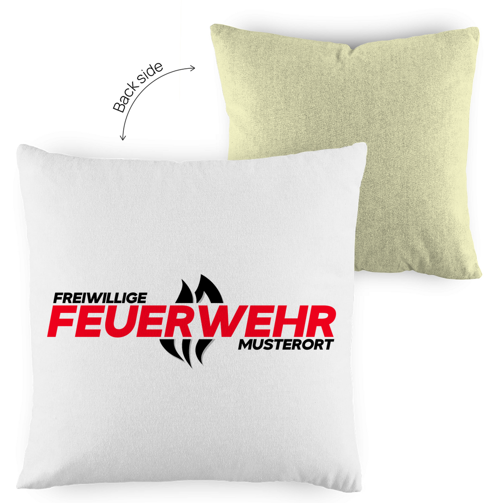 Kopfkissen zweifarbig - Flamme Freiwillige Feuerwehr Rot [Personalisierbar]