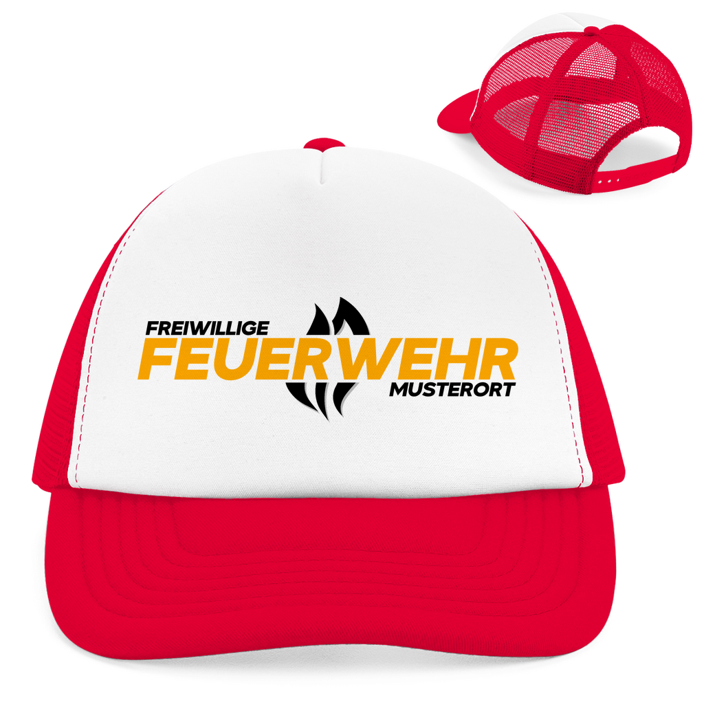 Retro Trucker Cap - Flamme Freiwillige Feuerwehr Gelb [Personalisierbar]