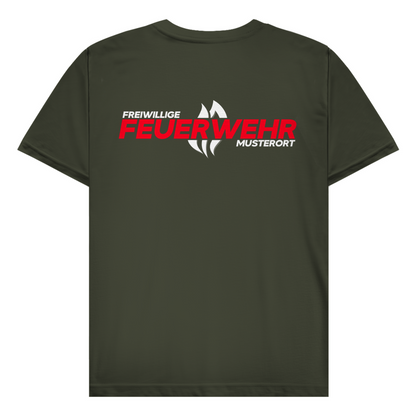 Herren T-Shirt - Flamme Freiwillige Feuerwehr Rot [Personalisierbar]