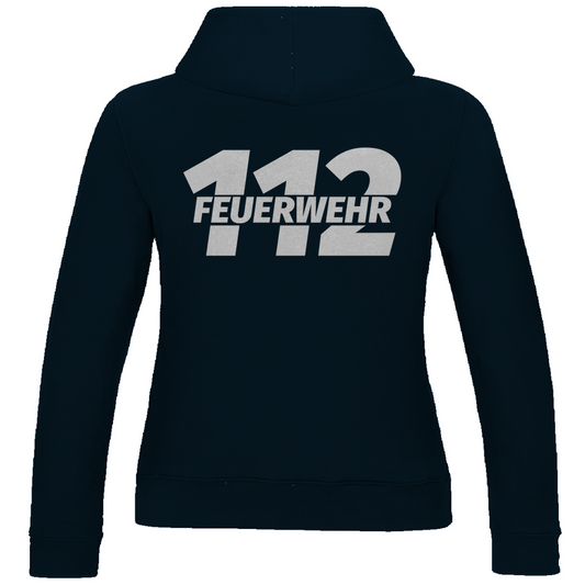 Damen Hoodie - 112 Feuerwehr Weiß
