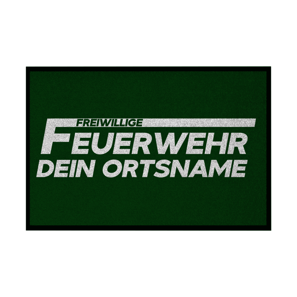Fußmatte mit Gummirand - Freiwillige Feuerwehr Weiß (Personalisierbar)