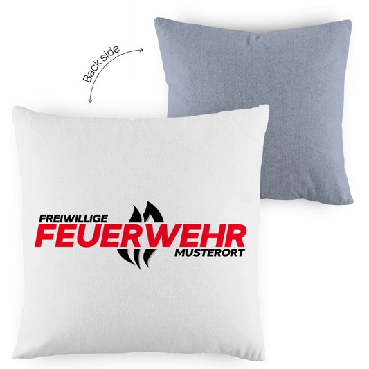 Kopfkissen zweifarbig - Flamme Freiwillige Feuerwehr Rot [Personalisierbar]