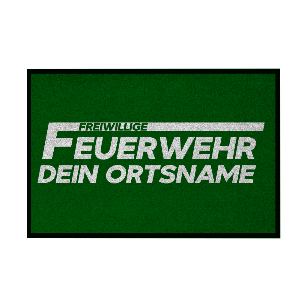 Fußmatte mit Gummirand - Freiwillige Feuerwehr Weiß (Personalisierbar)