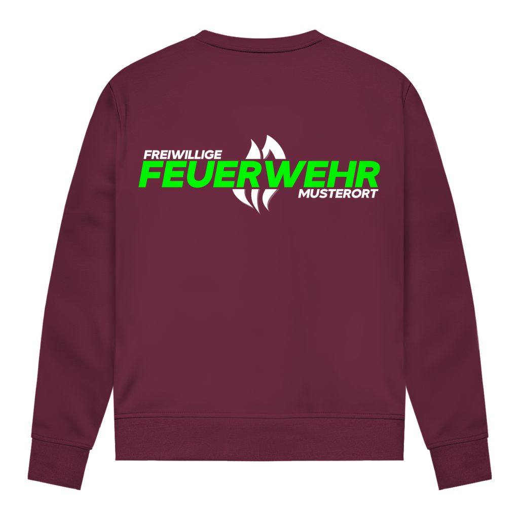 Damen Sweatshirt - Flamme Freiwillige Feuerwehr Grün [Personalisierbar]