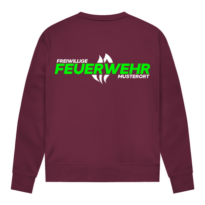 Damen Sweatshirt - Flamme Freiwillige Feuerwehr Grün [Personalisierbar]