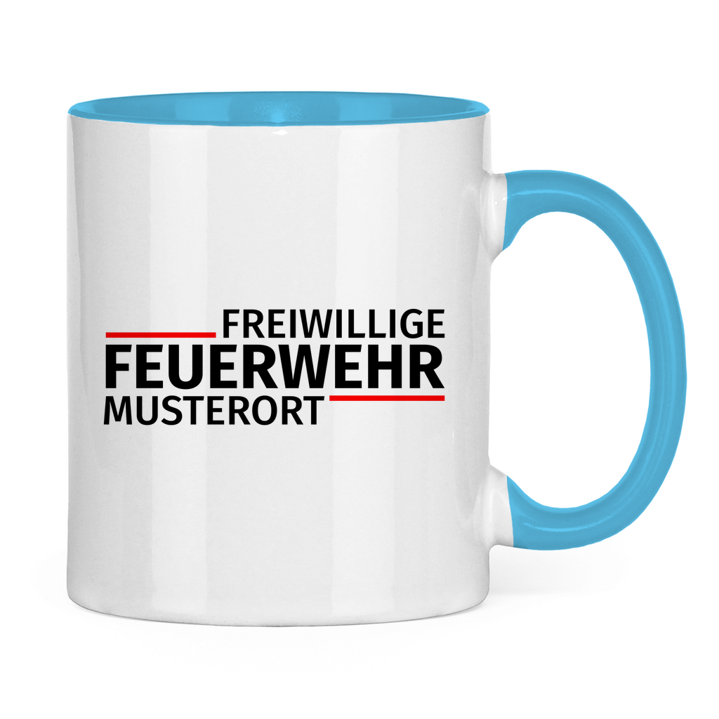 Tasse zweifarbig - Modern Freiwillige Feuerwehr [Personalisierbar]